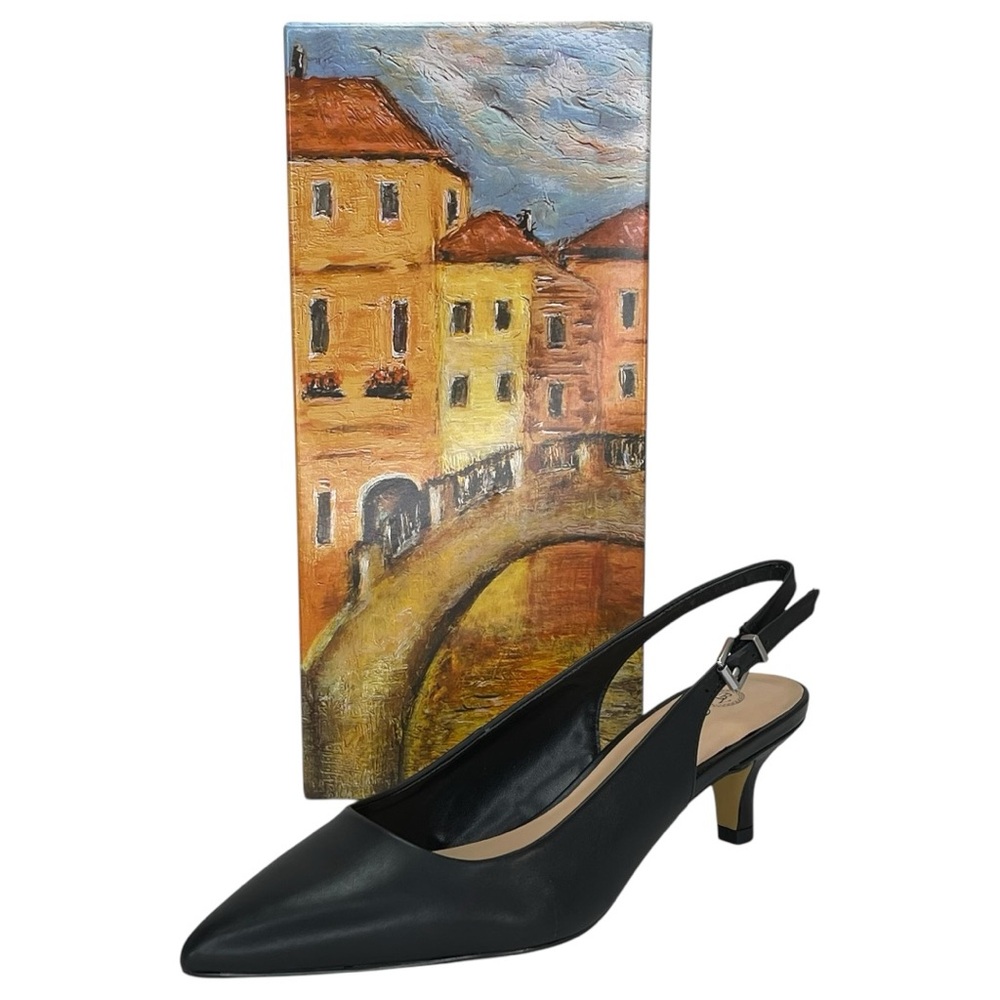 Bella Vita Scarlett Black Leather Womens Slingback Heels Size 8.5M - Picture 11 of 13